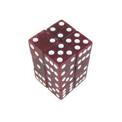 KOP08617 Purple Glitter Dice with White Pips D6 16mm (5/8in) Pack of 12 (ONLINE ORDER ONLY)