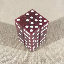 KOP08617 Purple Glitter Dice with White Pips D6 16mm (5/8in) Pack of 12 (ONLINE ORDER ONLY)