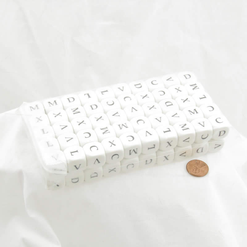KOP10354 White Dice With Black Roman Numerals VXLCDM (ONLINE ORDER ONLY)