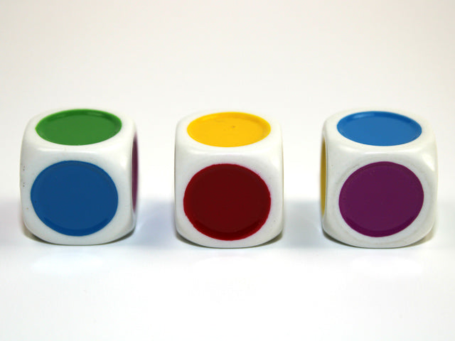 Single Spot 20mm d6 (Blue, Black, Red, Yellow, Purple, Green) Color Selector (per die) (Online Only)