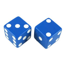 KOP17971 Blue Opaque Dice with White Pips D6 25mm (1in) Pack of 2 (ONLINE ORDER ONLY)