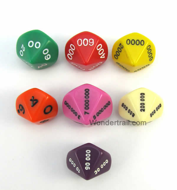 KOP18484 Place Value Dice with Numbers Set of 7 Dice Koplow Games (ONLINE ORDER ONLY)
