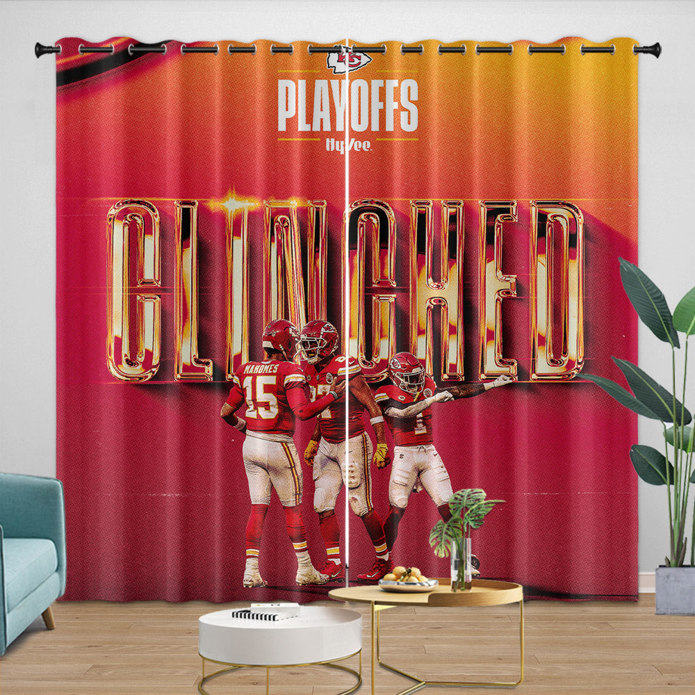 Kansas City Chiefs Curtains Blackout Window Drapes Room Decoration (Online Order Only)