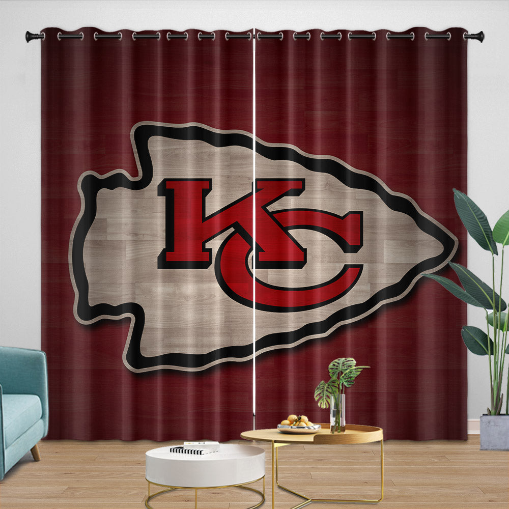 Kansas City Chiefs Curtains Blackout Window Drapes Room Decoration (Online Order Only)