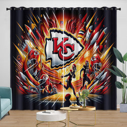 Kansas City Chiefs Curtains Blackout Window Drapes Room Decoration (Online Order Only)