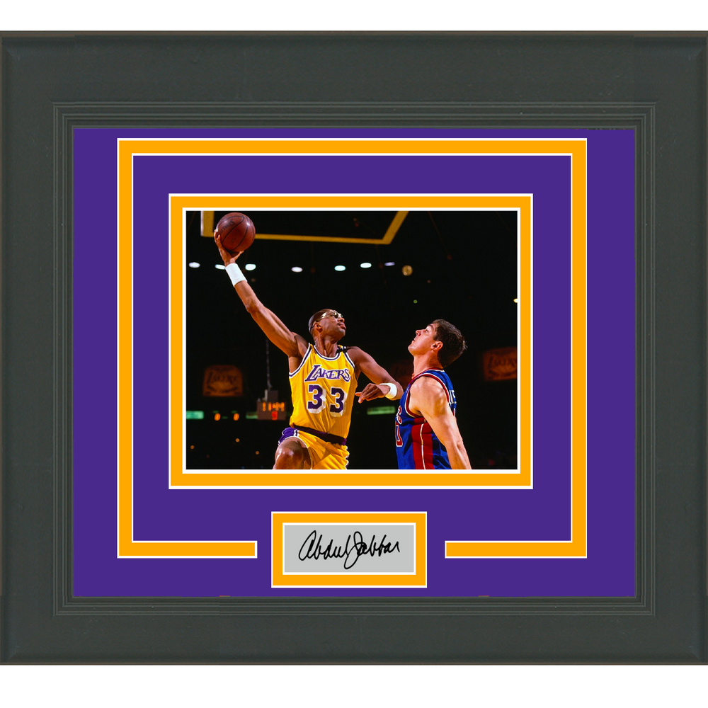 Framed Kareem Abdul-Jabbar Facsimile Laser Engraved Signature Auto Los Angeles Lakers 11x14 Basketball Photo (ONLINE ORDER ONLY)