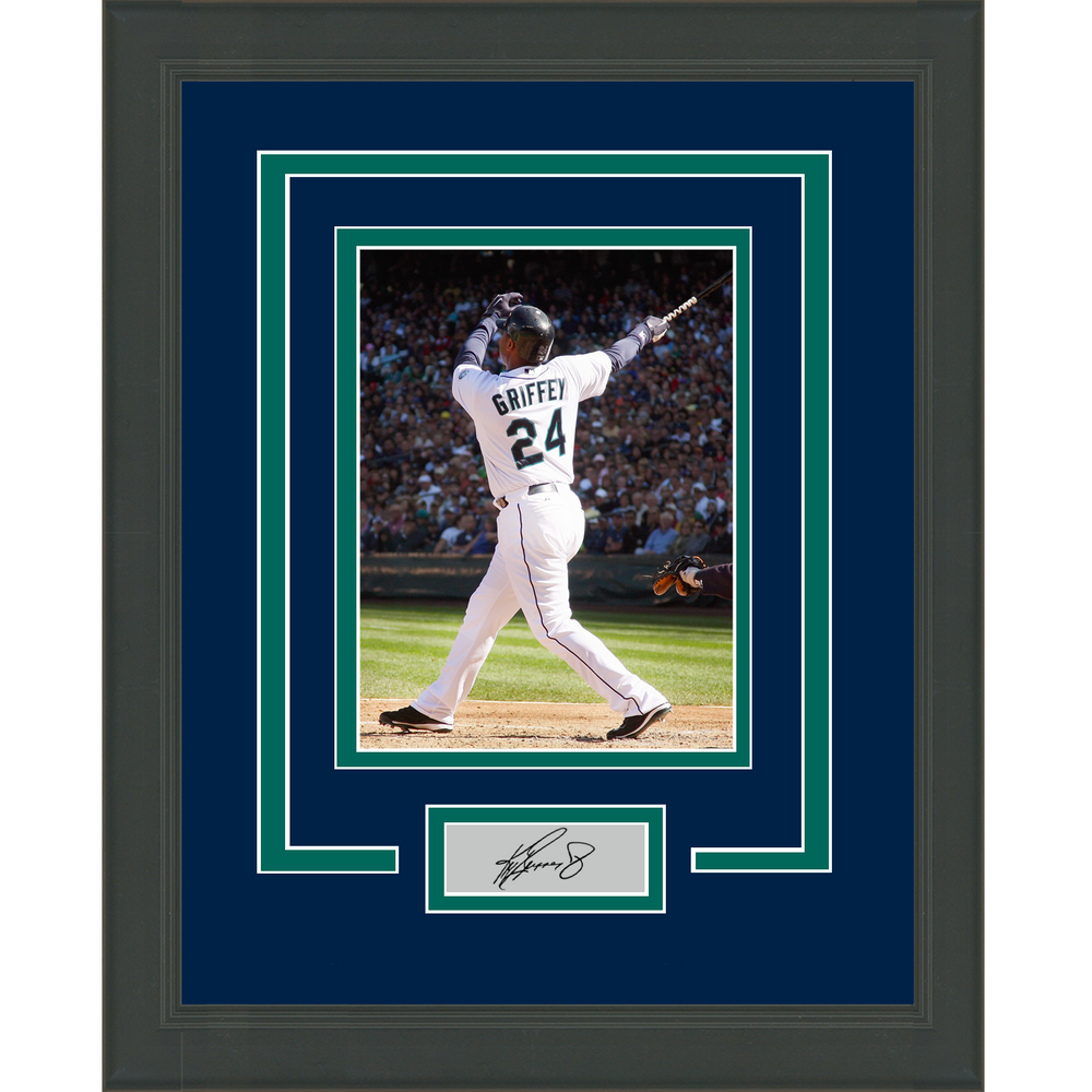 Framed Ken Griffey Jr Facsimile Laser Engraved Signature Auto Seattle Mariners 11x14 Baseball Photo (ONLINE ORDER ONLY)