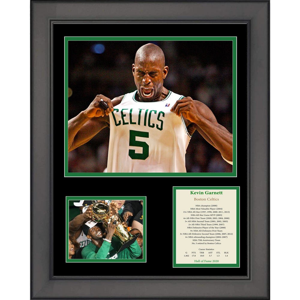 Framed Kevin Garnett Hall of Fame Boston Celtics Basketball 11"x14" Three Photo Collage (ONLINE ORDER ONLY)