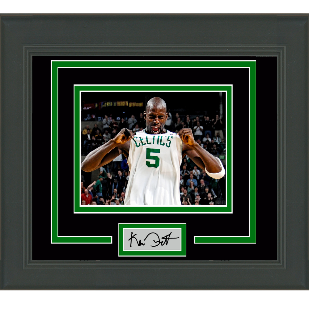 Framed Kevin Garnett Facsimile Laser Engraved Signature Auto Boston Celtics 11x14 Basketball Photo (ONLINE ORDER ONLY)
