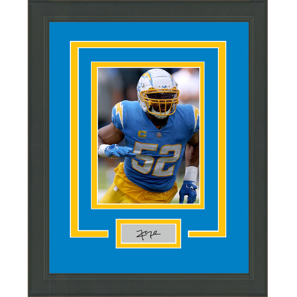 Framed Khalil Mack Facsimile Laser Engraved Signature Auto Los Angeles Chargers 11x14 Football Photo (ONLINE ORDER ONLY)