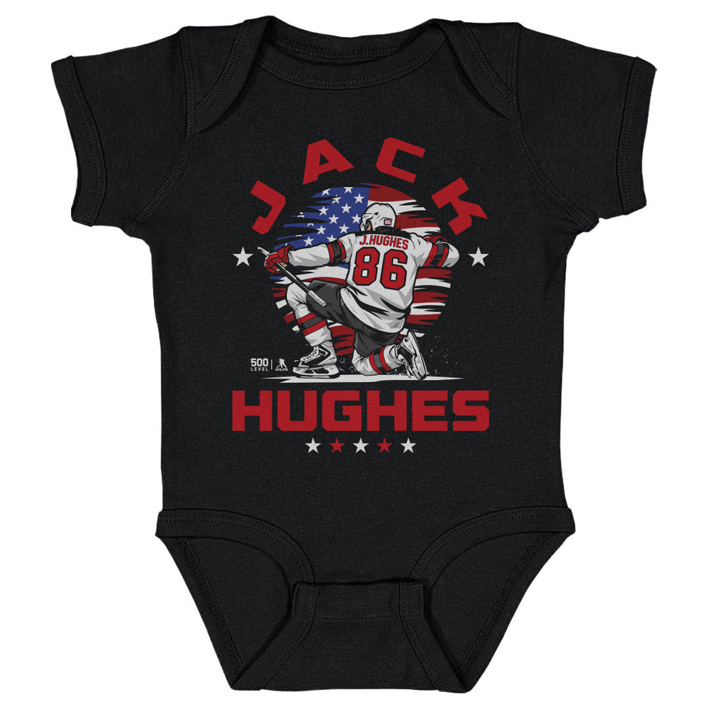 Jack Hughes New Jersey USA Flag Celebration WHT (ONLINE ORDER ONLY)