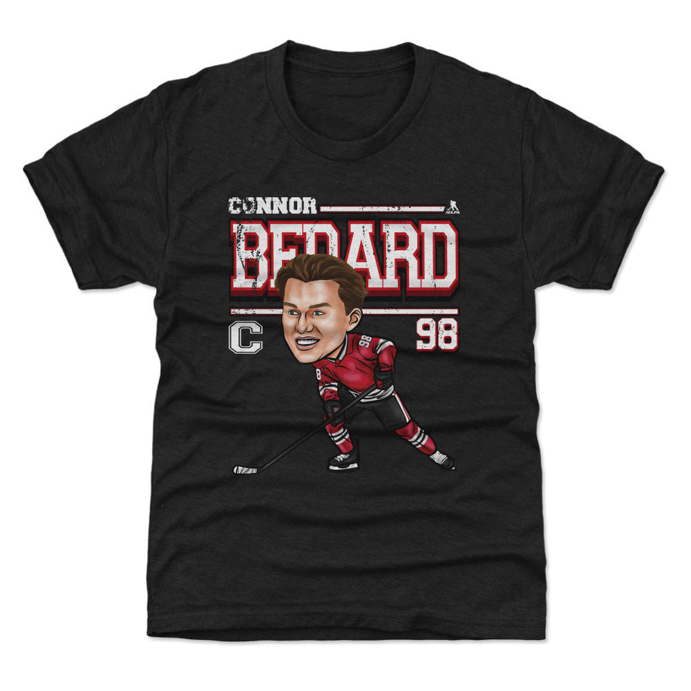 Connor Bedard Chicago Cartoon WHT