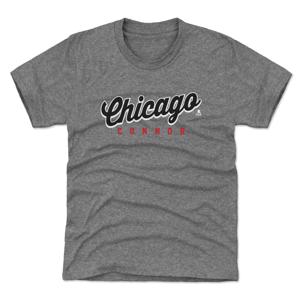 Connor Bedard Chicago Script Connor WHT