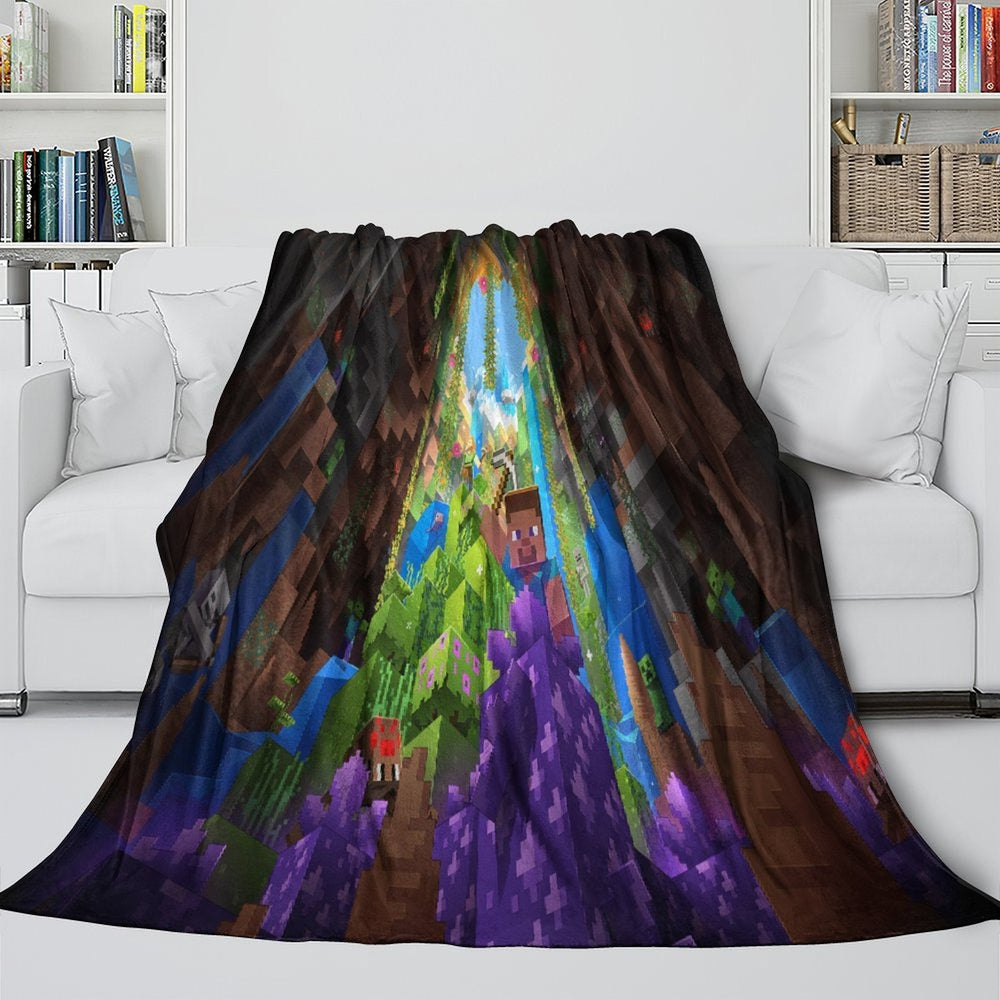 Kids Room Game Minecraft Blanket Flannel Pattern Throw (ONLINE ORDER ONLY)