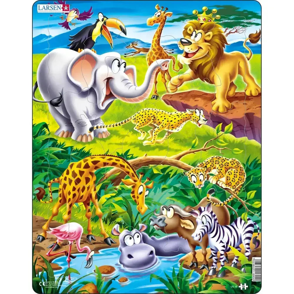 King Lion Watching the Savannah Wildlife 18 Piece Tray Jigsaw Puzzle Larsen (ONLINE ORDER ONLY)