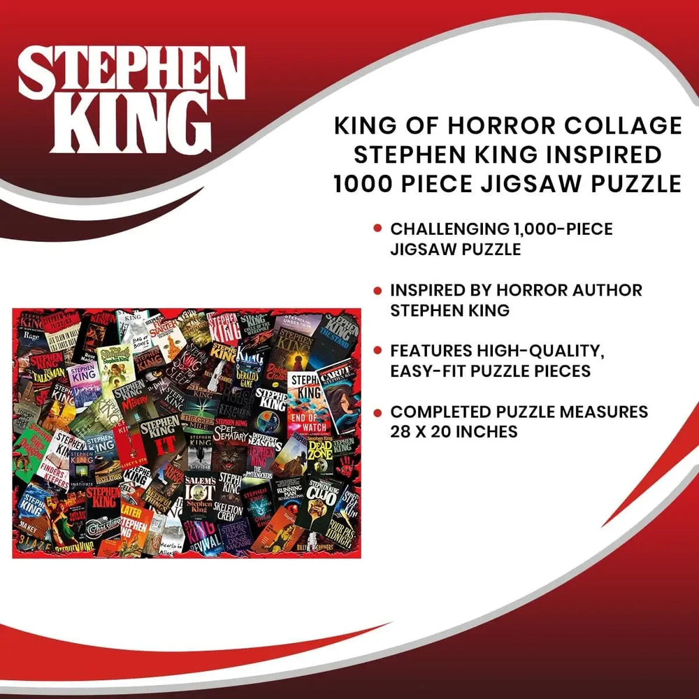 King of Horrors Stephen King Book Covers 1000 Piece Jigsaw Puzzle Toynk (ONLINE ORDER ONLY)