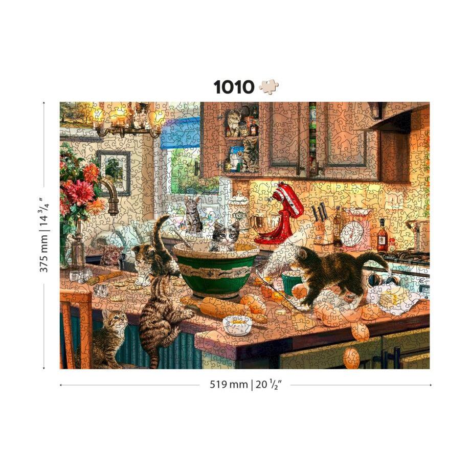 Kitten Kitchen Capers 1010 Piece Wood Jigsaw Puzzle Wooden City (ONLINE ORDER ONLY)