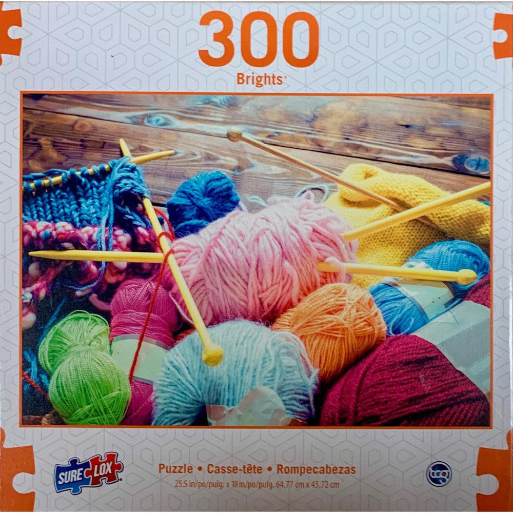 Knitting Needles Brights 300 Piece Jigsaw Puzzle Sure Lox (ONLINE ORDER ONLY)