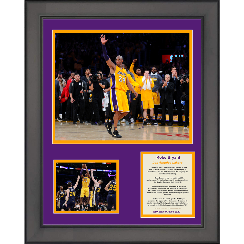 Framed Kobe Bryant 60 Point Final Game Los Angeles Lakers Basketball 11"x14" Three Photo Collage (ONLINE ORDER ONLY)