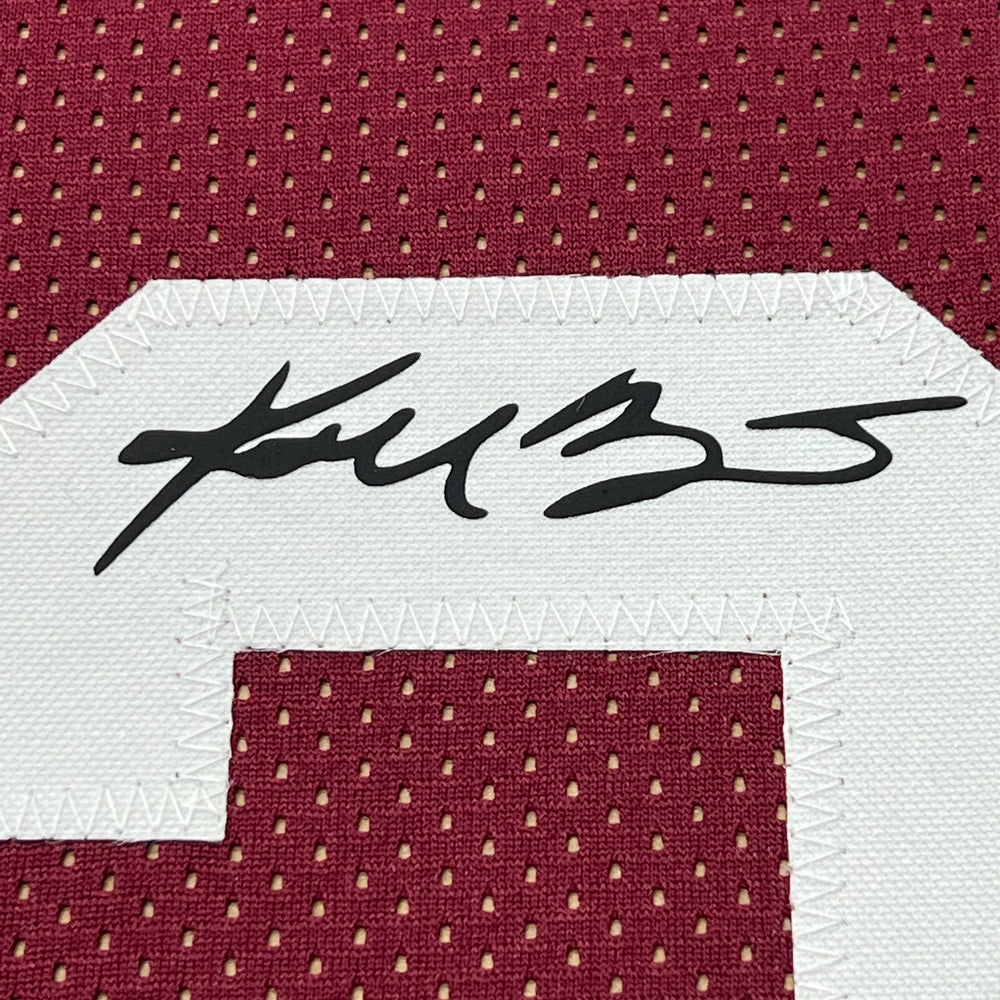 Framed Facsimile Autographed Kobe Bryant 35x39 Lower Merion Maroon Reprint Laser Auto High School Basketball Jersey (ONLINE ORDER ONLY)