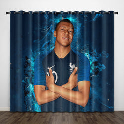 Kylian Mbappé Curtains Pattern Blackout Window Drapes (Online Order Only)