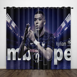 Kylian Mbappé Curtains Pattern Blackout Window Drapes (Online Order Only)