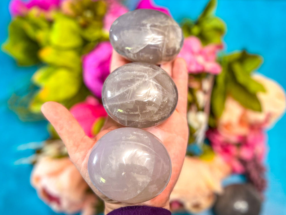 Ethically Sourced Lavender Rose Quartz Palm Stones (ONLINE ORDER ONLY)