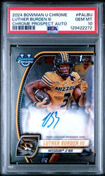 Graded 2024 Topps Bowman U Chrome Luther Burden III #PALBU Auto Rookie RC Football Card PSA 10 Gem Mint