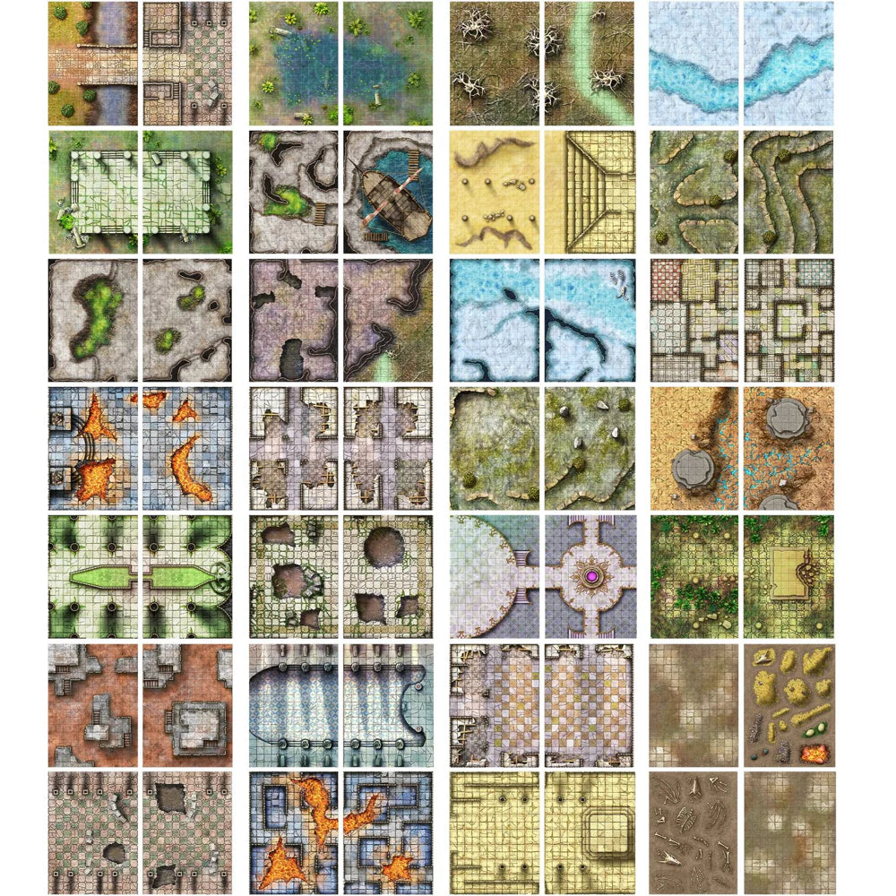 Giant Book of Battle Mats: Dragon Lairs & Dungeons (ONLINE ORDER ONLY)
