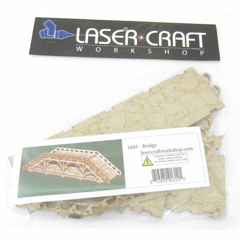 LCW1605 Battlefield Bridge 11Lx2.75Wx2.56H inches 28mm Scale Miniature Terrain (ONLINE ORDER ONLY)
