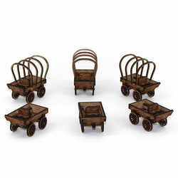 LCW2150 Old West Wagon Set 28mm MiniatureTerrain Laser Craft (ONLINE ORDER ONLY)