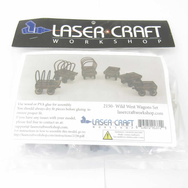 LCW2150 Old West Wagon Set 28mm MiniatureTerrain Laser Craft (ONLINE ORDER ONLY)