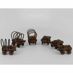 LCW2150 Old West Wagon Set 28mm MiniatureTerrain Laser Craft (ONLINE ORDER ONLY)
