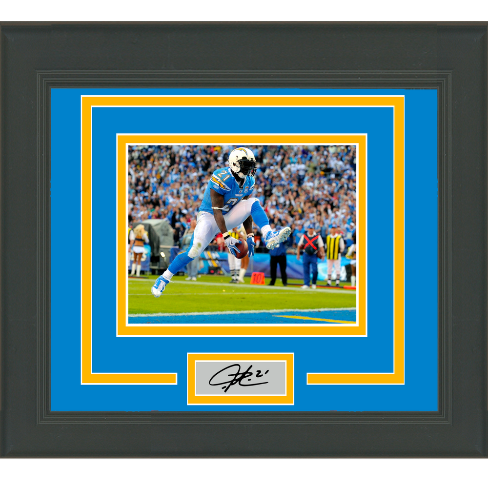 Framed LaDainian Tomlinson Facsimile Laser Engraved Signature Auto San Diego Los Angeles Chargers 11x14 Football Photo (ONLINE ORDER ONLY)