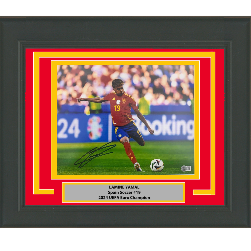 Framed Autographed/Signed Lamine Yamal Spain 11x14 Soccer Photo Beckett BAS COA (ONLINE ORDER ONLY)