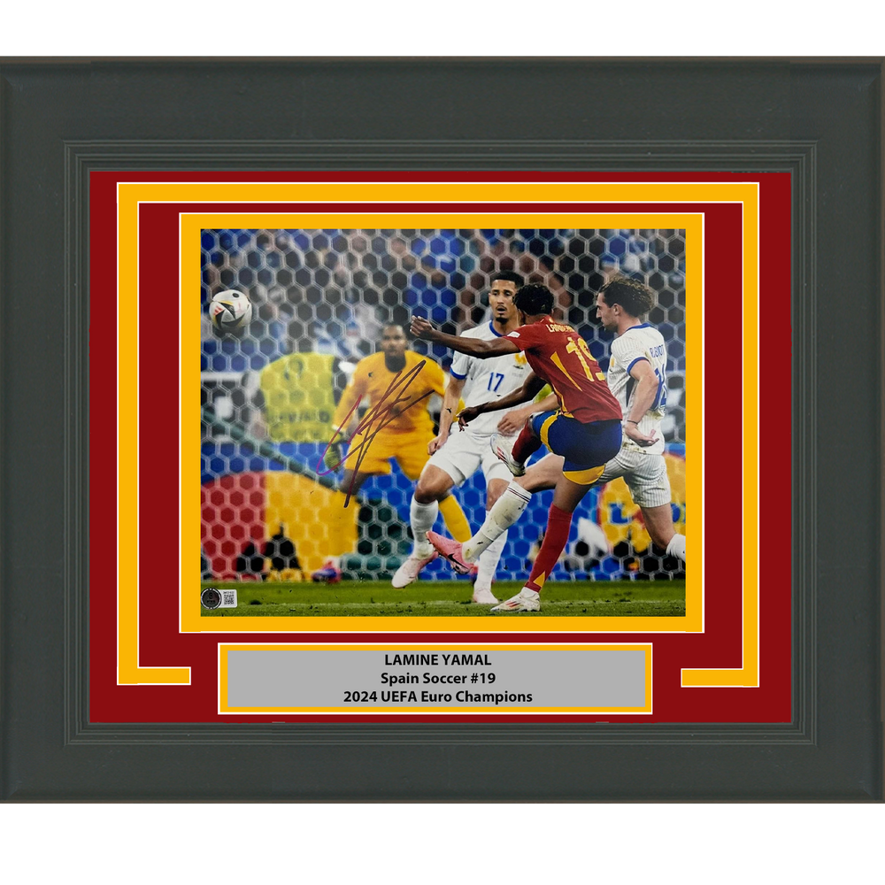 Framed Autographed/Signed Lamine Yamal Spain 11x14 Soccer World Cup Photo Beckett BAS COA #5