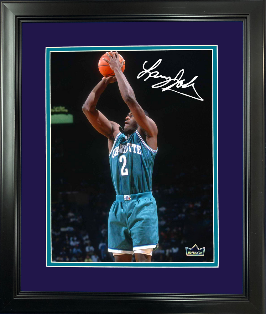 Framed Larry Johnson Facsimile Laser Engraved Signature Auto 11"x14" Basketball Photo HOFSM Holo (ONLINE ORDER ONLY)