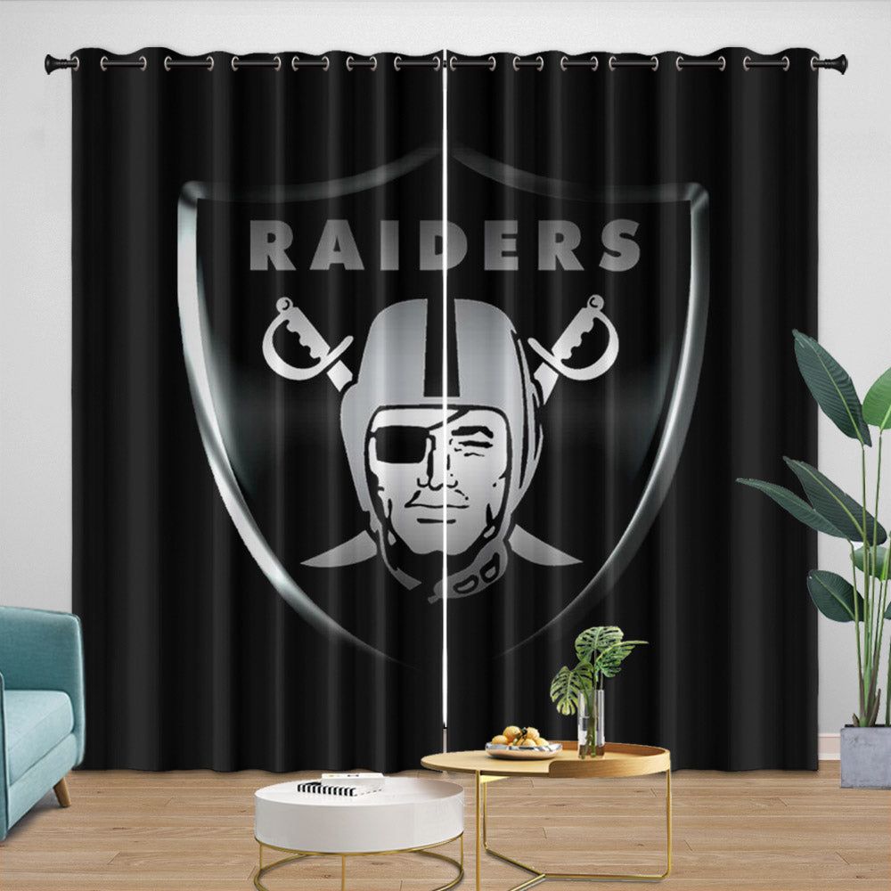 Las Vegas Raiders Curtains Blackout Window Drapes Room Decoration (Online Order Only)