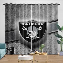 Las Vegas Raiders Curtains Blackout Window Drapes Room Decoration (Online Order Only)