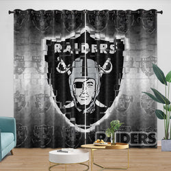 Las Vegas Raiders Curtains Blackout Window Drapes Room Decoration (Online Order Only)