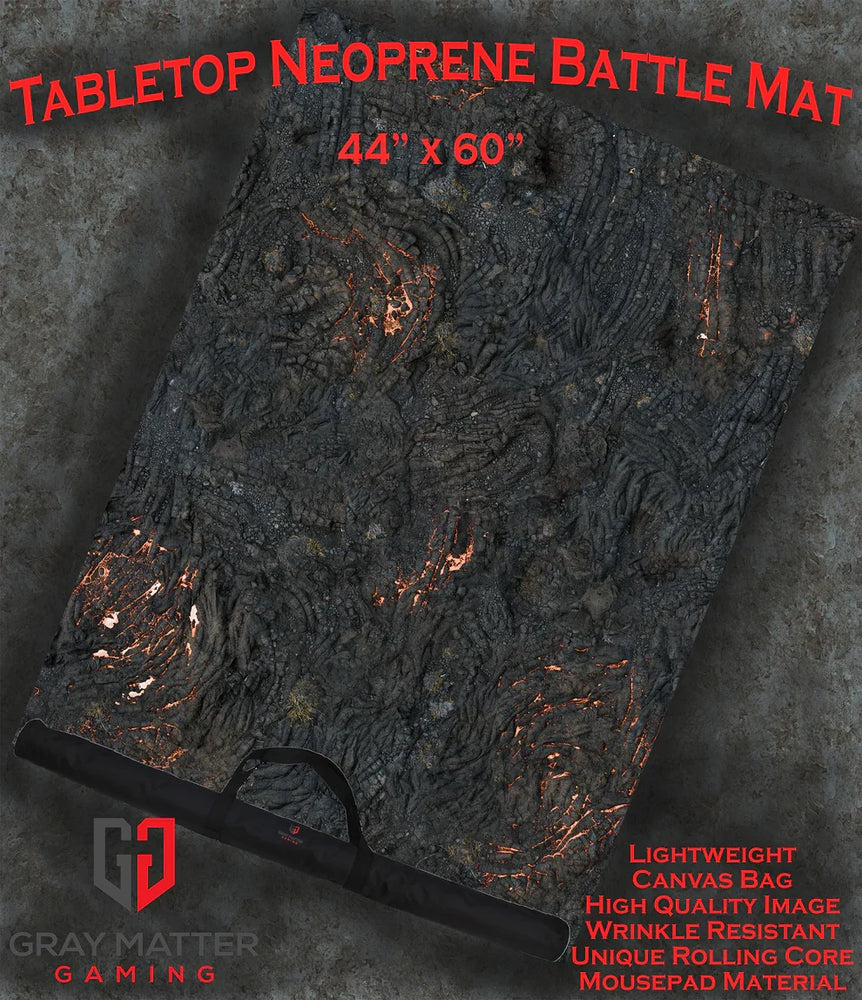 Lava Flow | Neoprene Battle Mat with Bag | Baron of Dice (ONLINE ORDER ONLY)
