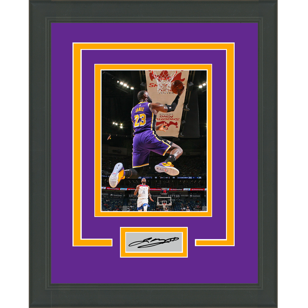 Framed LeBron James Facsimile Laser Engraved Signature Auto Los Angeles Lakers 11x14 Basketball Photo (ONLINE ORDER ONLY)
