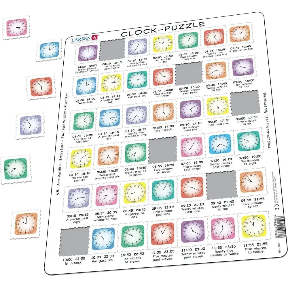 Learn the Clock 42 Piece Tray Jigsaw Puzzle Larsen (ONLINE ORDER ONLY)