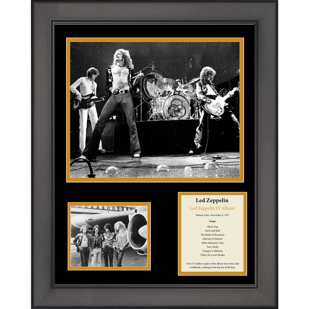 Framed Led Zeppelin IV Album 11"x14" Music Three Photo Collage (ONLINE ORDER ONLY)