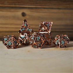 Pre-Order|| Legends of Valhalla - Copper and Blue Hollow Metal Dice Set
