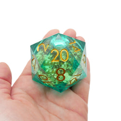 Leprechaun's Gold - Giant D20 Liquid Core DnD Dice Set | Acrylic RPG Gaming Dice (ONLINE ORDER ONLY)