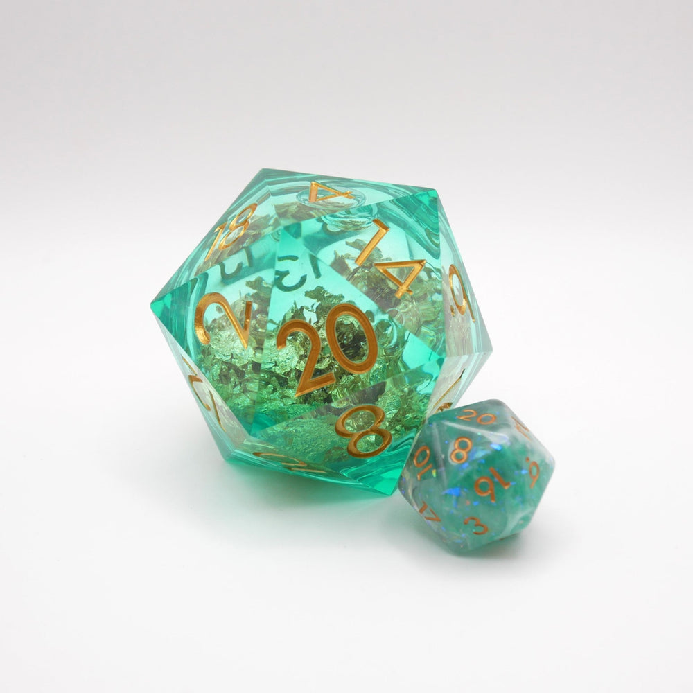 Leprechaun's Gold - Giant D20 Liquid Core DnD Dice Set | Acrylic RPG Gaming Dice (ONLINE ORDER ONLY)