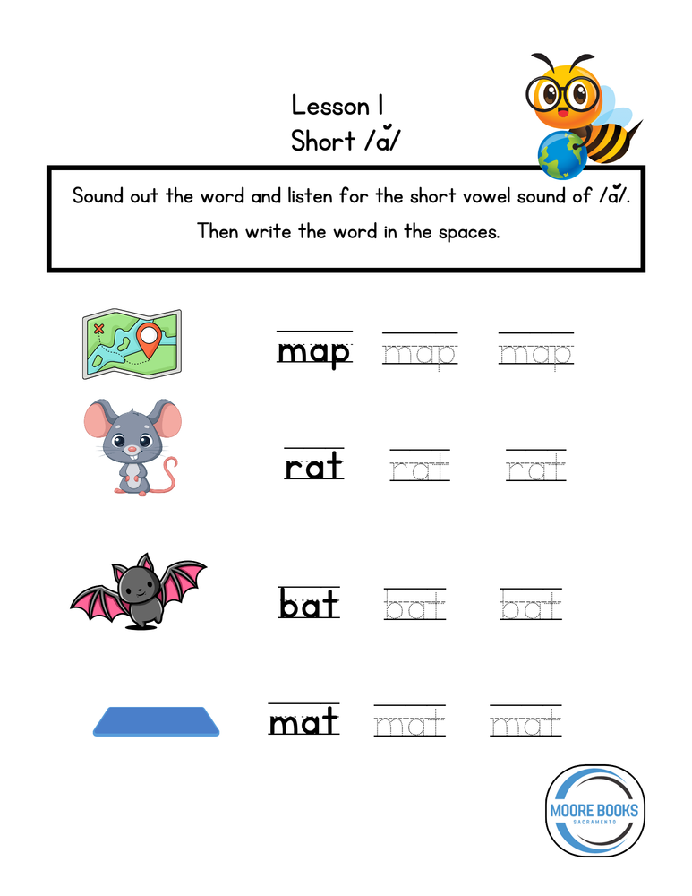 Short and Long Vowel Sounds - Printable Worksheets (ONLINE ORDER ONLY)