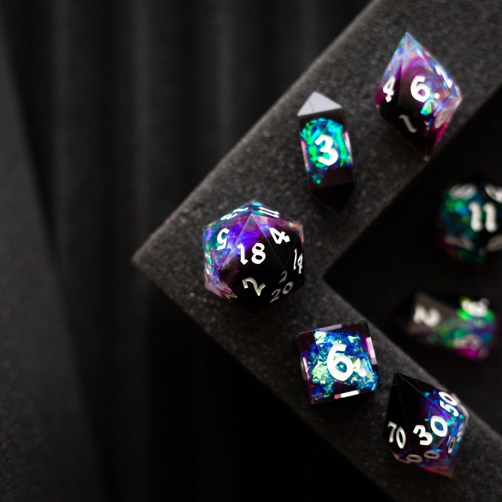 Lightning Handmade Resin DND Dice Set (ONLINE ORDER ONLY)