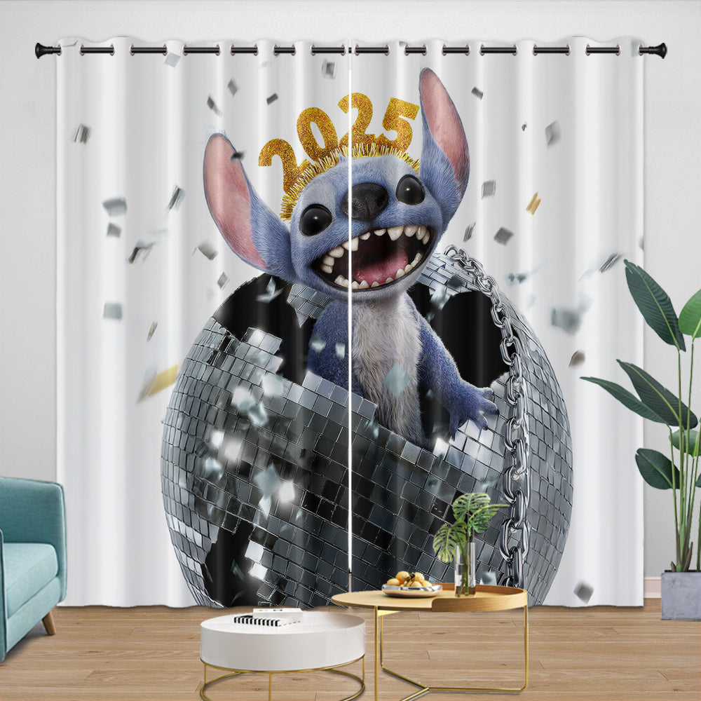 Lilo & Stitch 2025 Curtains Pattern Blackout Window Drapes Room Decoration (Online Order Only)